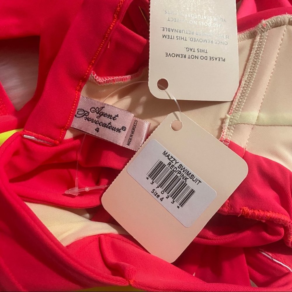 Agent Provocateur Mazzy Red Pink Swimsuit NWT *SALE* - Picture 12 of 12